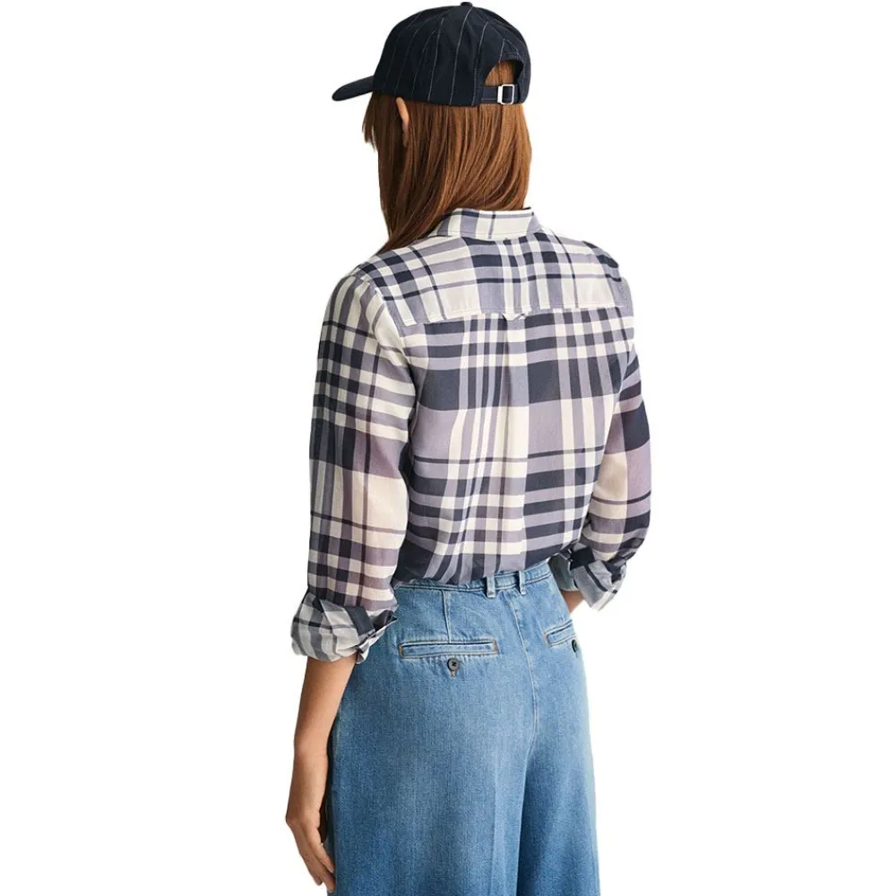 Allt Under Överdelar|Skjortor & Blusar | GANT Regular Fit Checked Cotton Silk Shirt Dam