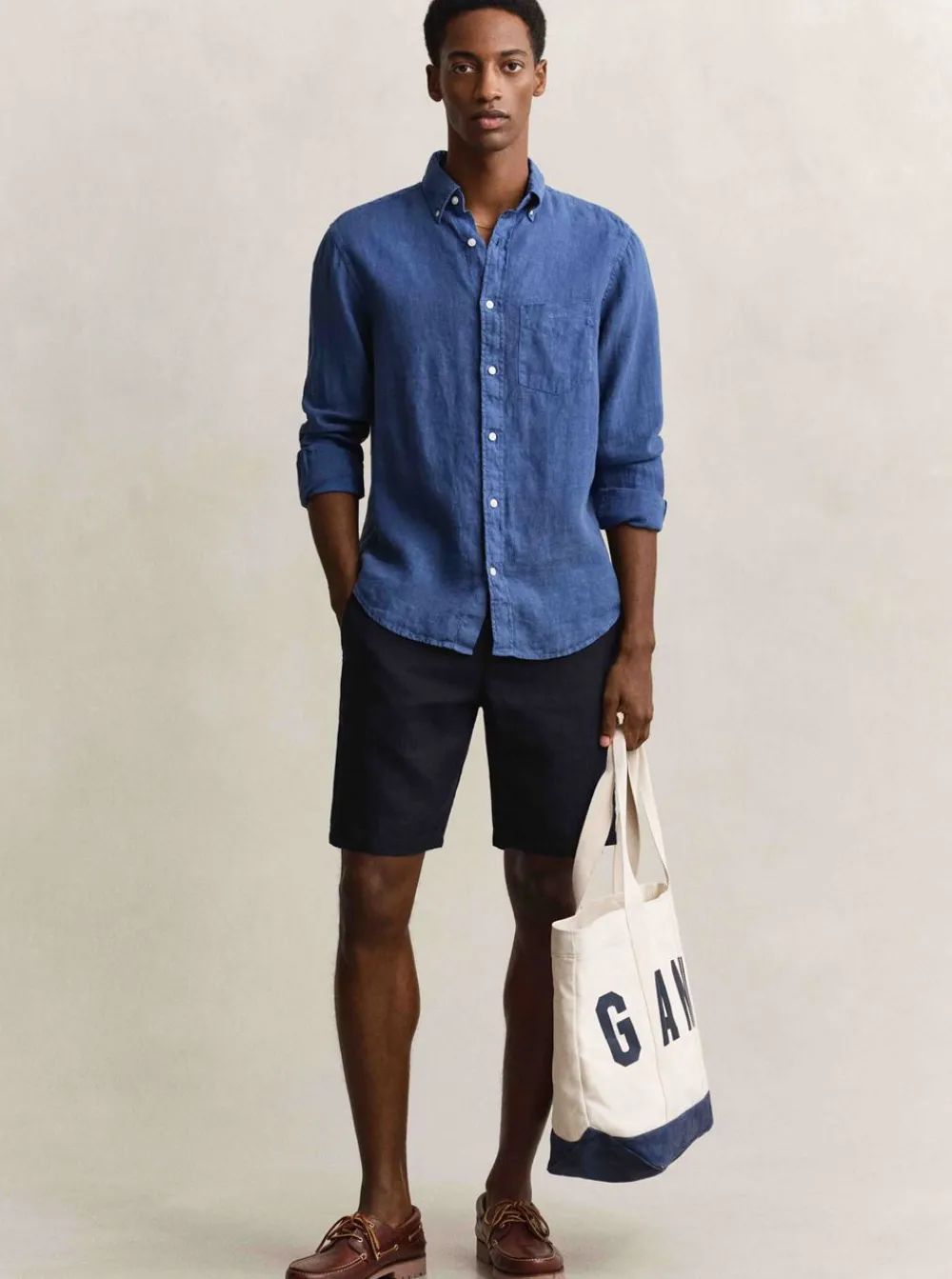 New GANT REGULAR GARMENT DYED LINEN SHIRT HERR