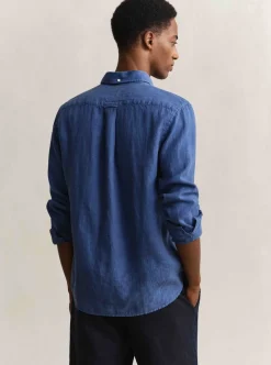 New GANT REGULAR GARMENT DYED LINEN SHIRT HERR