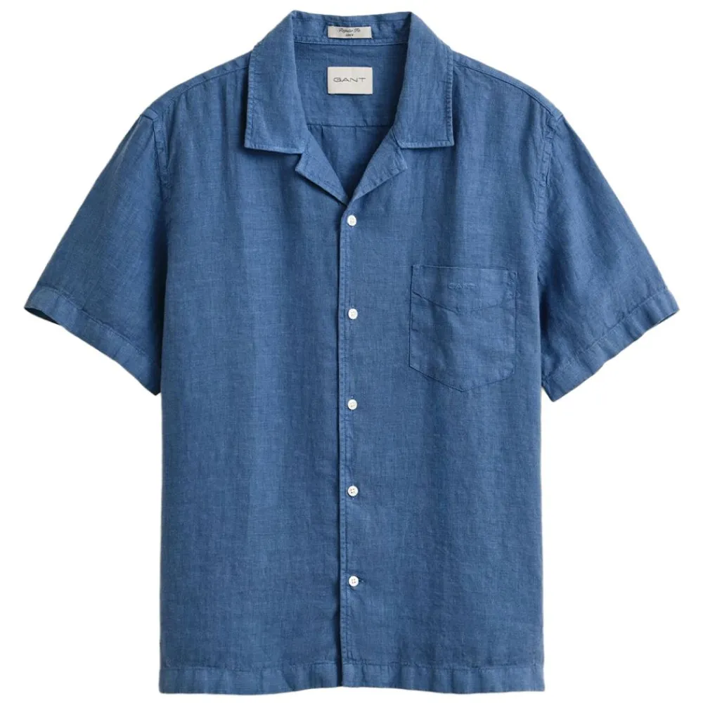 Discount GANT REGULAR GARMENT DYED LINEN SS CAMP SHIRT HERR