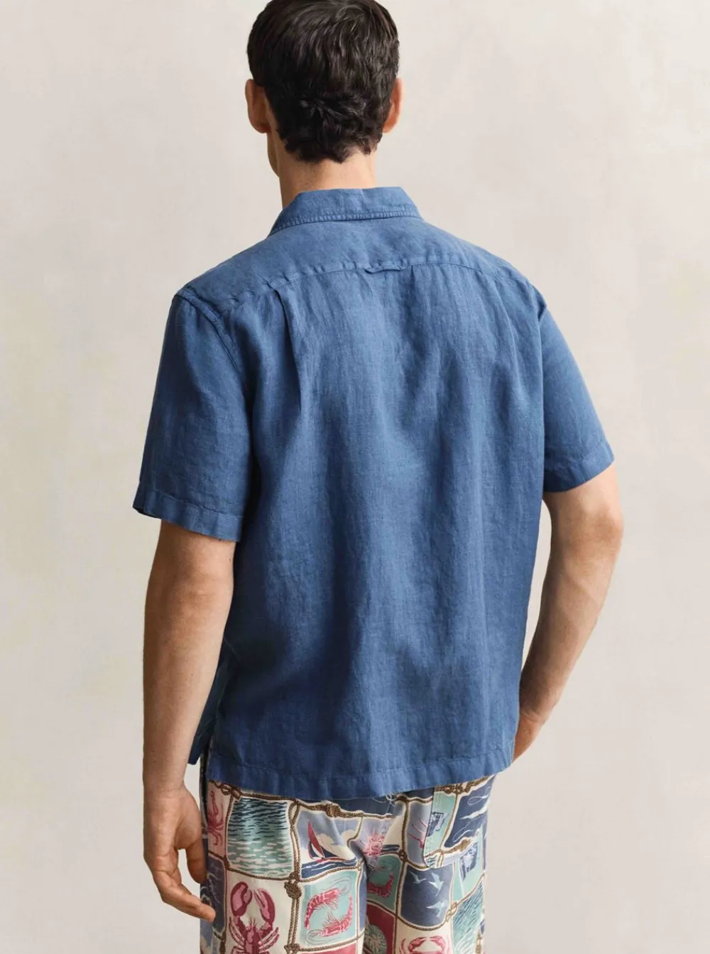 Discount GANT REGULAR GARMENT DYED LINEN SS CAMP SHIRT HERR