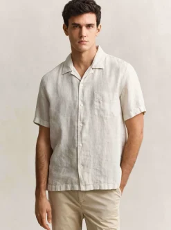 Skjortor|Allt Under Överdelar | GANT REGUAR GARENT DYED INEN SS CAP SHIRT HERR