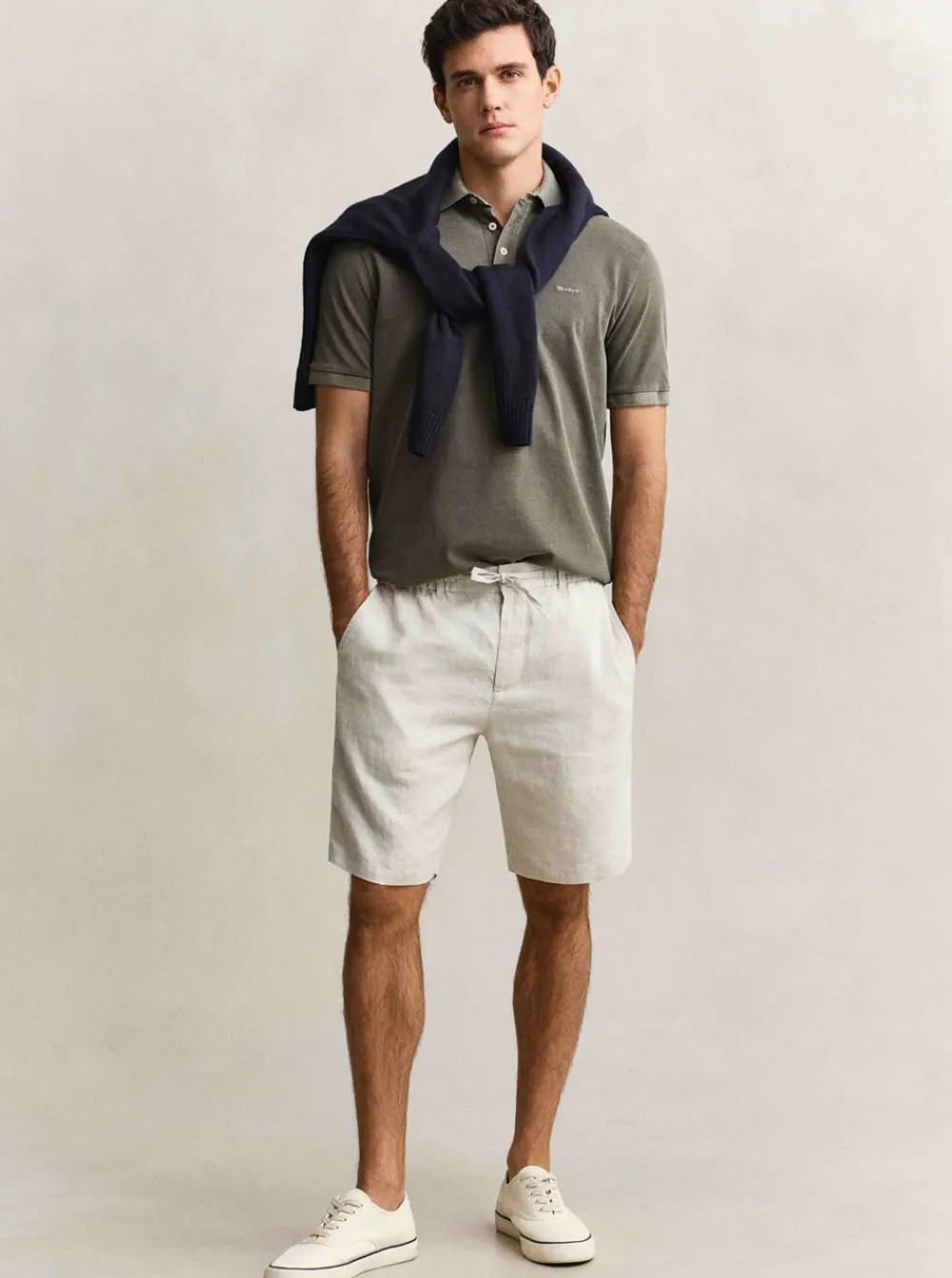 Clearance GANT REGULAR LINEN DS SHORTS HERR