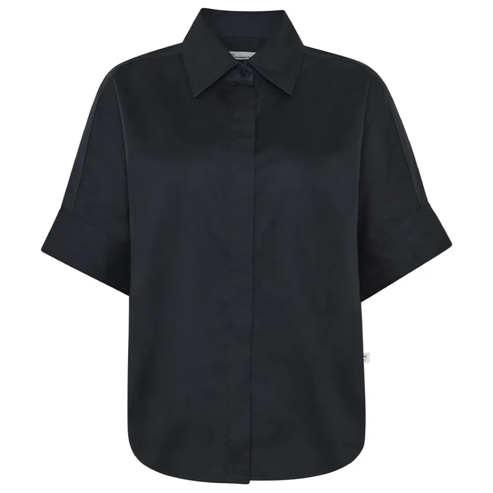 Knowledge Cotton Relaxed Linen-mix short sleeve shirt herr