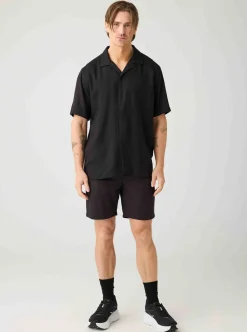 Knowledge Cotton Relaxed Linen-mix short sleeve shirt herr