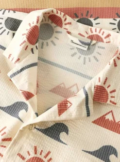 Clearance Knowledge Cotton Relaxed print short sleeve shirt