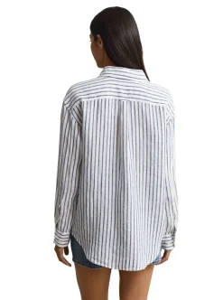 Discount GANT REL STRIPED LINEN LS SHIRT DAM