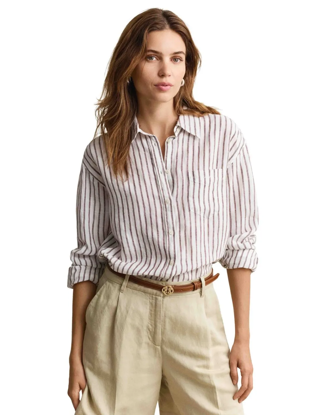 Outlet GANT REL STRIPED LINEN LS SHIRT DAM