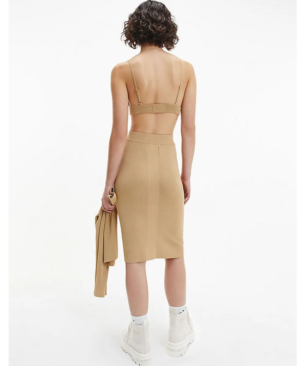 Outlet Calvin Klein Ribbed Knit Bra Top Dam