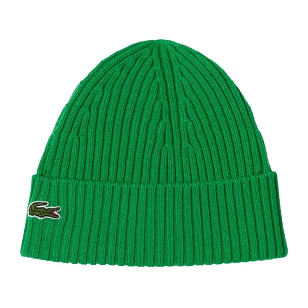 Online Lacoste Ribbed Wool Beanie