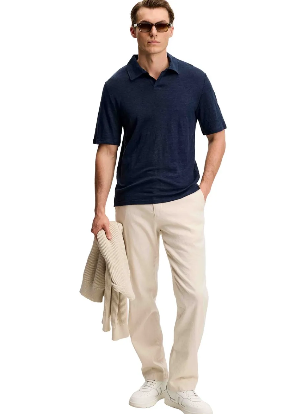 Clearance J.Lindeberg Roy Linen Polo Herr