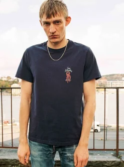 Allt Under Överdelar | Nudie Jeans Roy ea Noode T-hirt Dark Bue