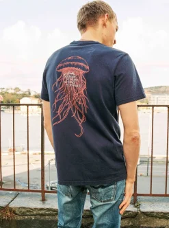Allt Under Överdelar | Nudie Jeans Roy ea Noode T-hirt Dark Bue