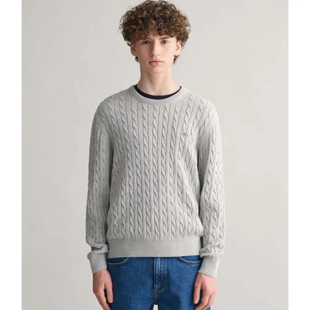 Allt Under Överdelar|Tröjor | GANT Shield Cotton Cable C-Neck Junior