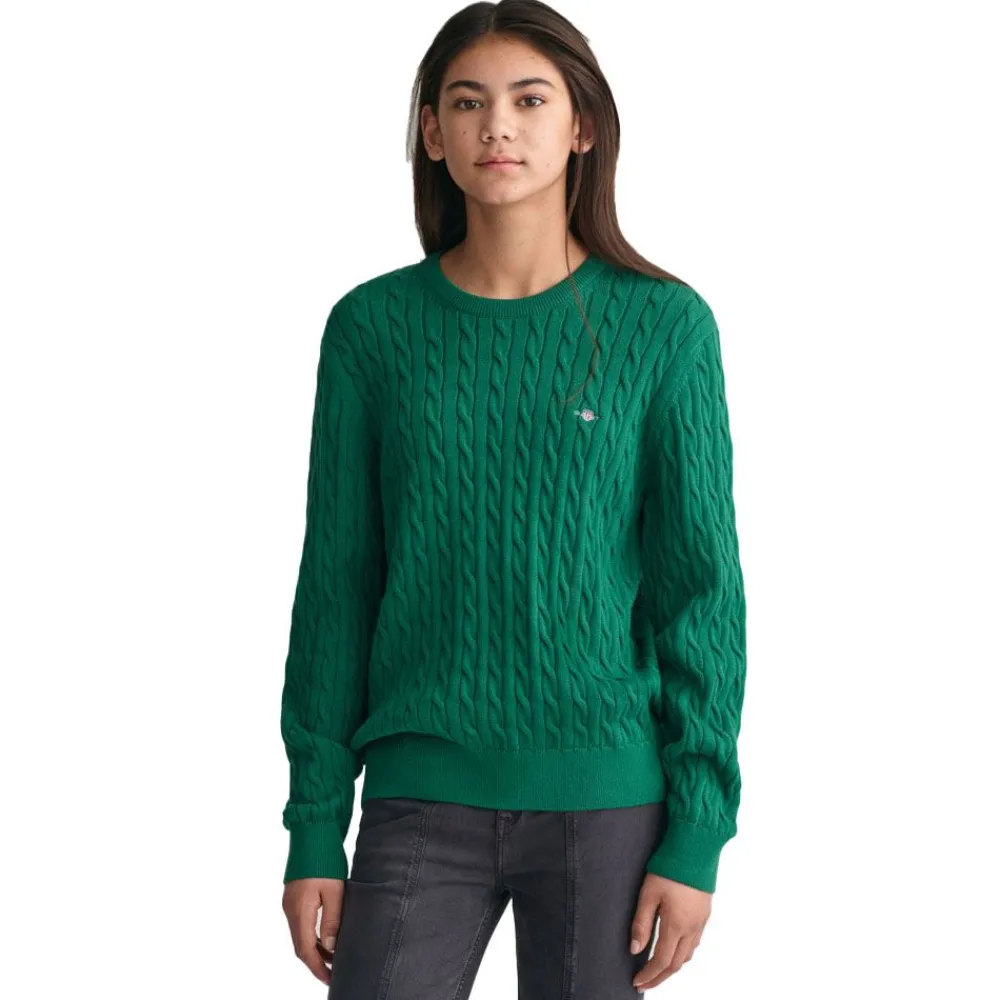 Outlet GANT Shield Cotton Cable C-Neck Junior