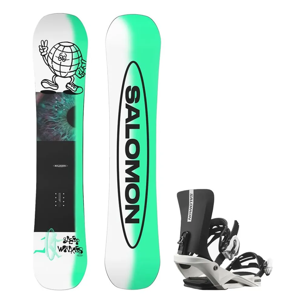 Snowboard | Salomon Sleepwalker Grom Inkl. Rhythm JR White S