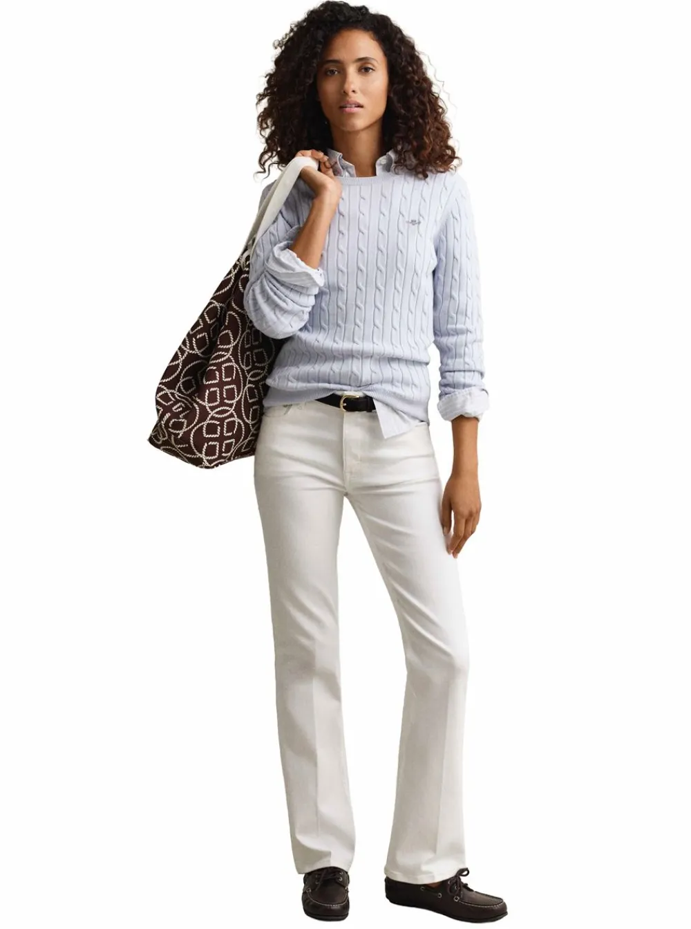 New GANT STRETCH COTTON CABLE C-NECK DAM