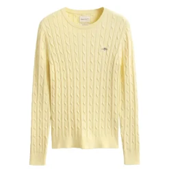 New GANT STRETCH COTTON CABLE C-NECK DAM