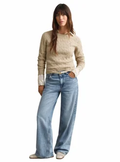Allt Under Överdelar|Tröjor | GANT TRETCH COTTON CABE C-NECK DA