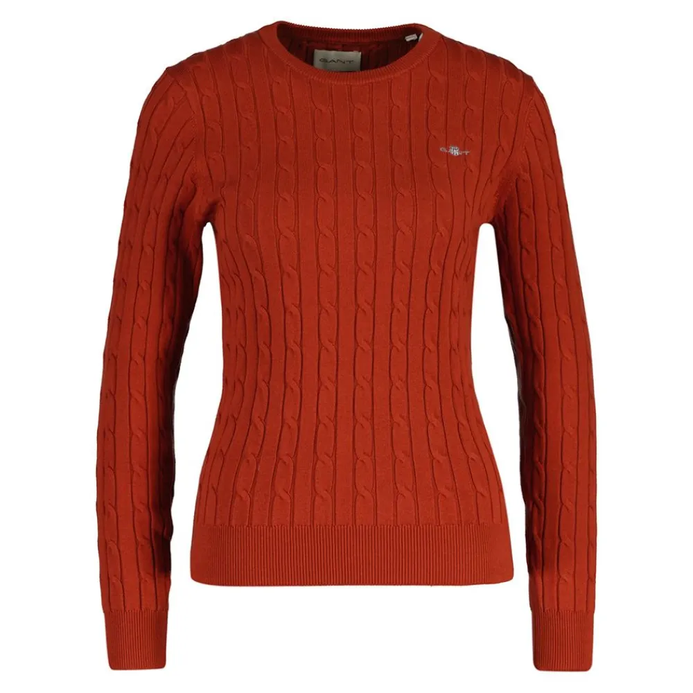 Clearance GANT Stretch Cotton Cable C-neck Dam