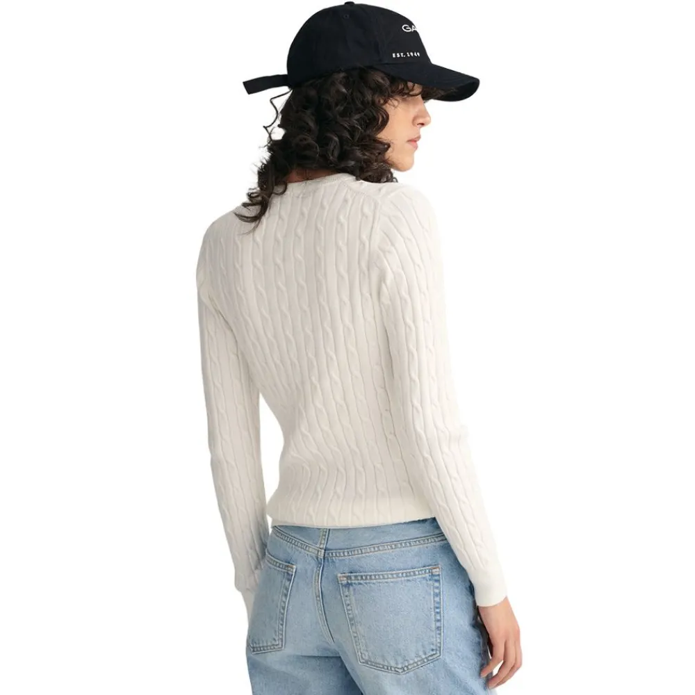 Discount GANT Stretch Cotton Cable C-neck Dam
