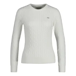 Discount GANT Stretch Cotton Cable C-neck Dam