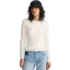Discount GANT Stretch Cotton Cable C-neck Dam