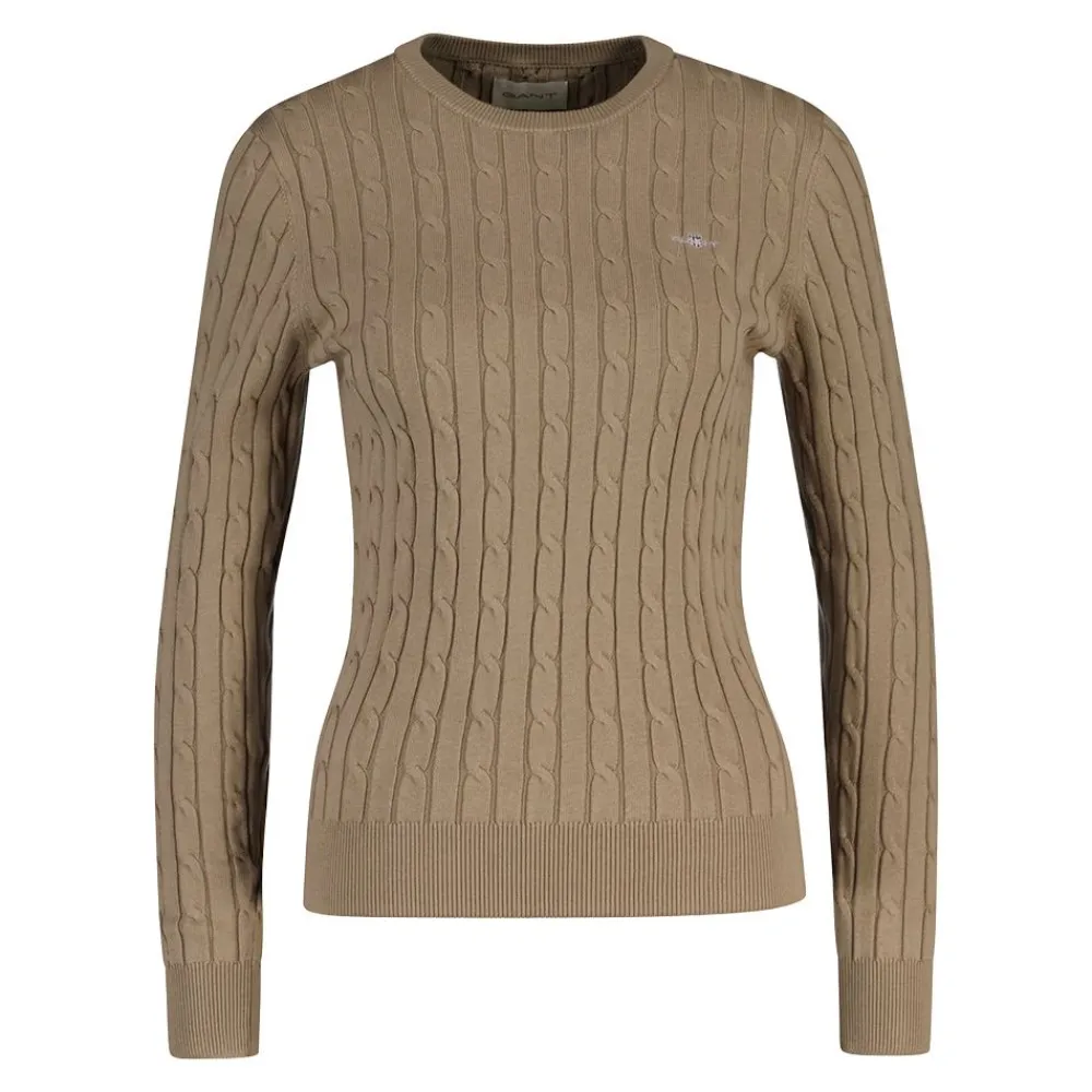 Allt Under Överdelar | GANT tretch Cotton Cable C-neck Dam