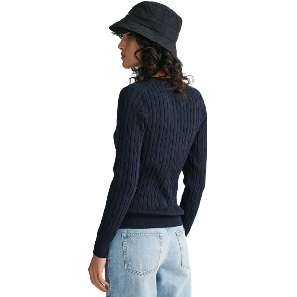 Clearance GANT Stretch Cotton Cable Crew Neck Sweater Dam