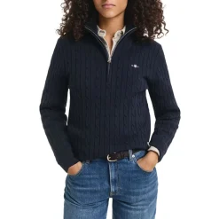 New GANT Stretch Cotton Cable Half-Zip Dam