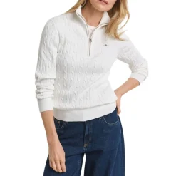 Allt Under Överdelar | GANT tretch Cotton Cable Half-Zip Dam