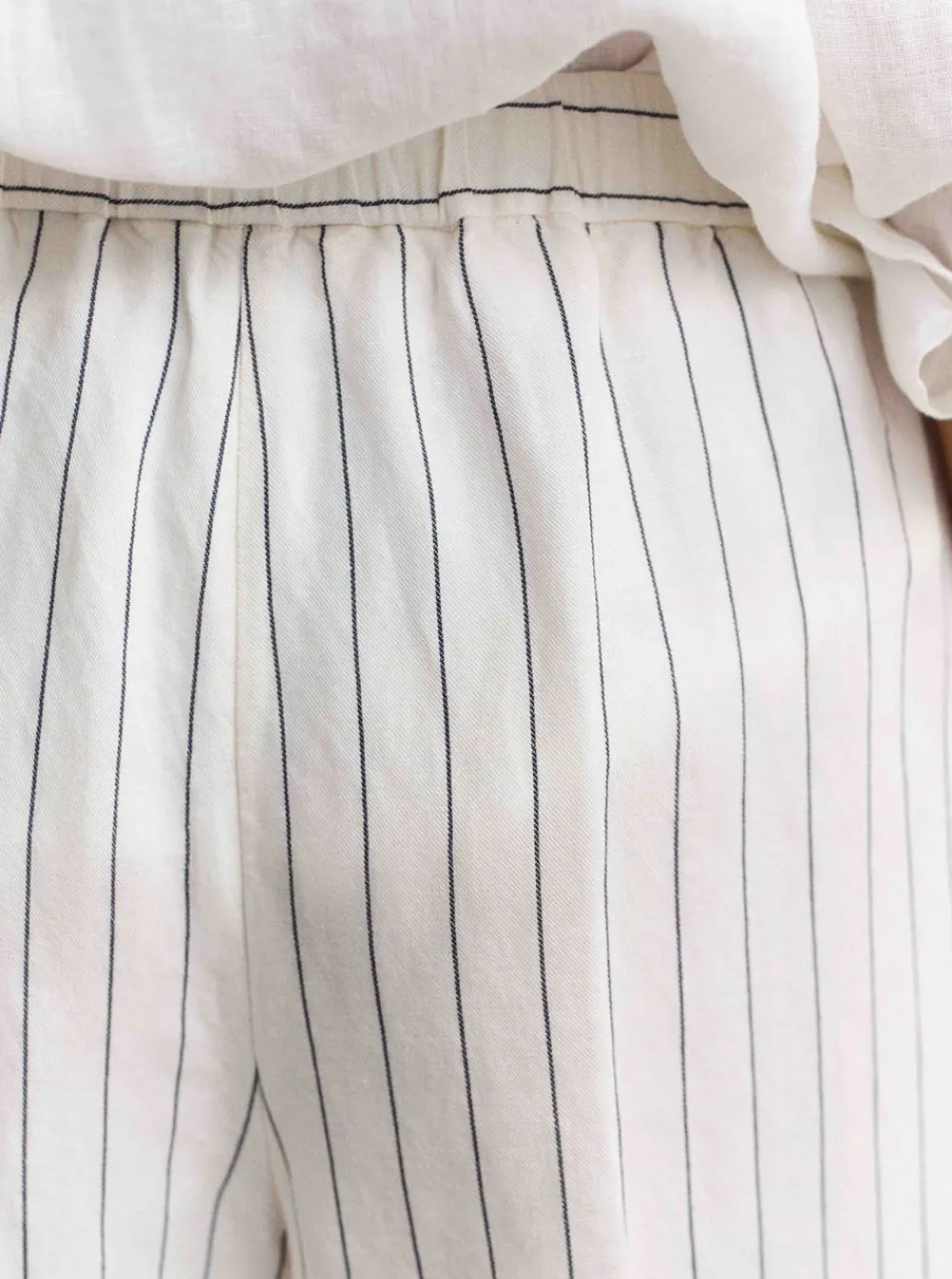 New GANT STRIPED LINEN BLEND PULL ON PANTS DAM