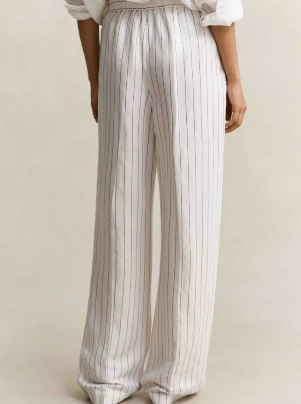 New GANT STRIPED LINEN BLEND PULL ON PANTS DAM