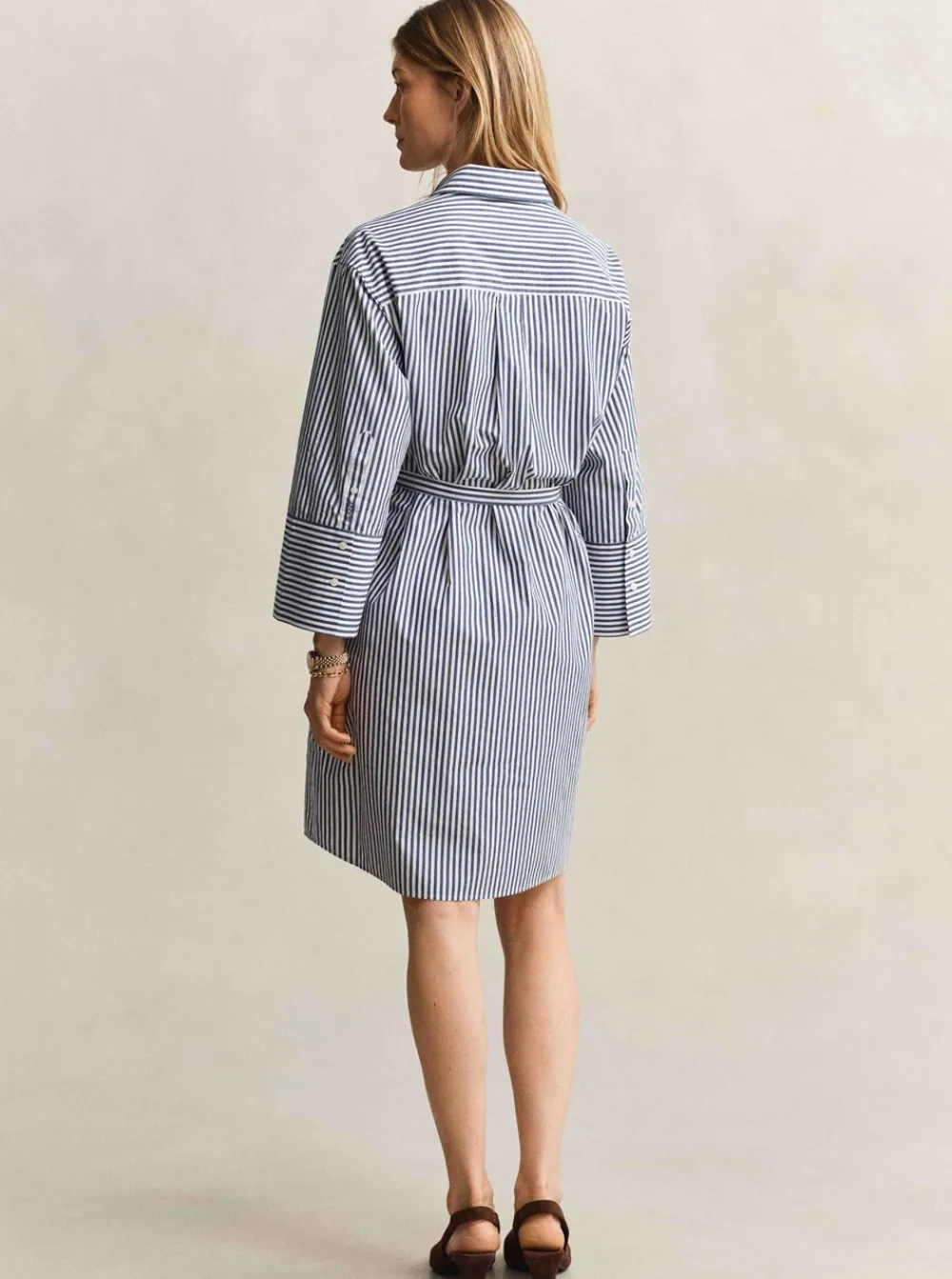 Allt Under Överdelar | GANT STRIPE POPLIN BELTED SHIRT DRESS DAM