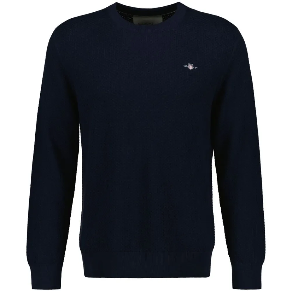 GANT Structured Cotton C-Neck Herr
