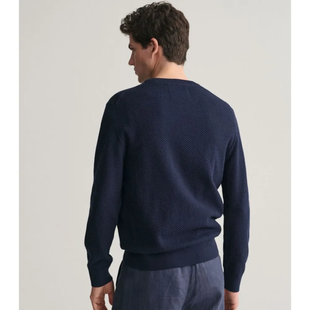 GANT Structured Cotton C-Neck Herr