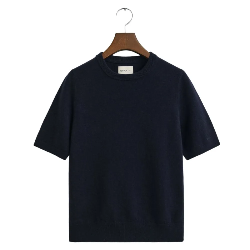 New GANT Superfine Lambswool Short Sleeve C-Neck Dam