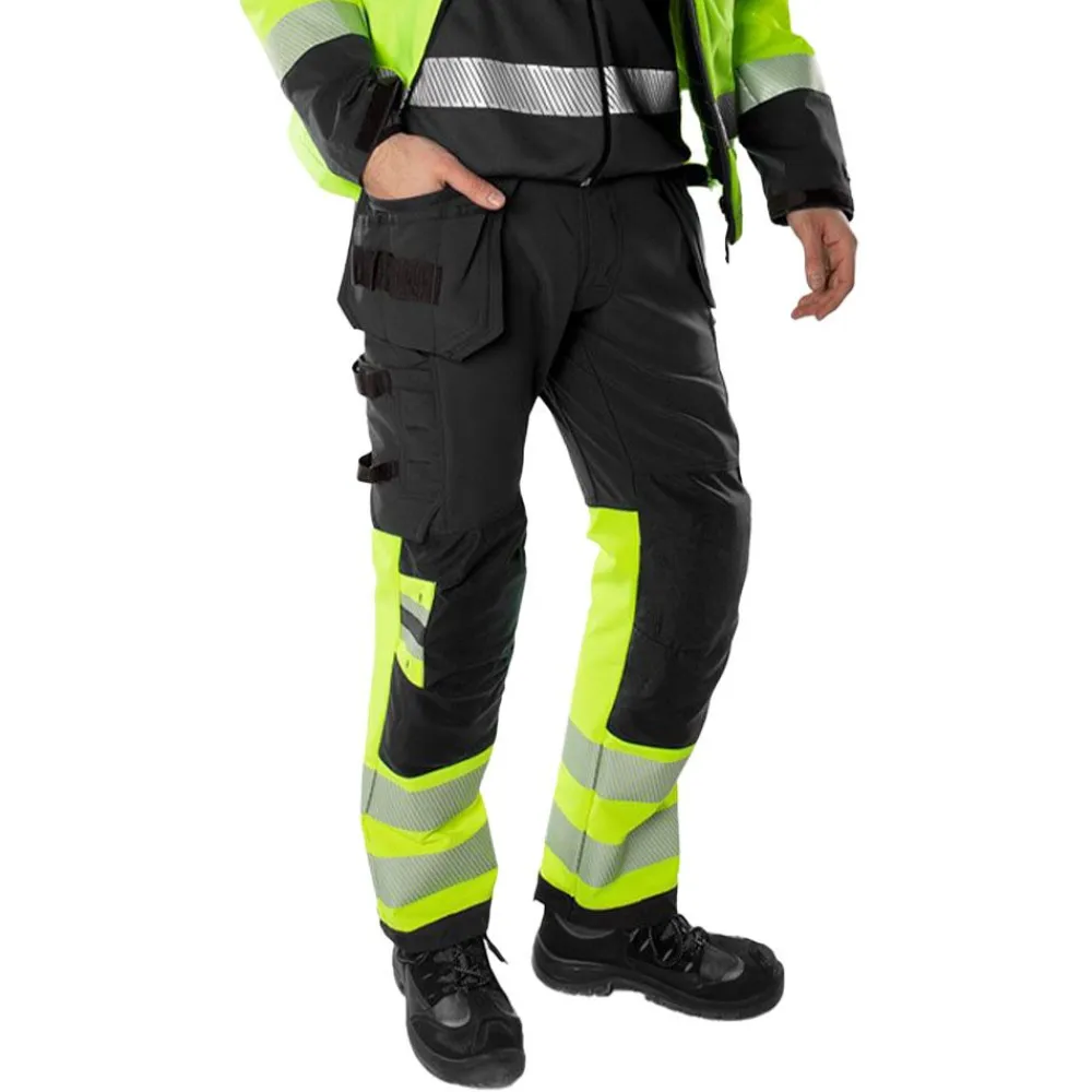 Outlet Fristads Kansas Varsel Green hantverkarbyxa stretch 2643 GSTP, klass 1
