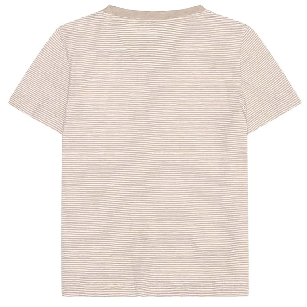 Best Knowledge Cotton V-neck Slub T-shirt Dam