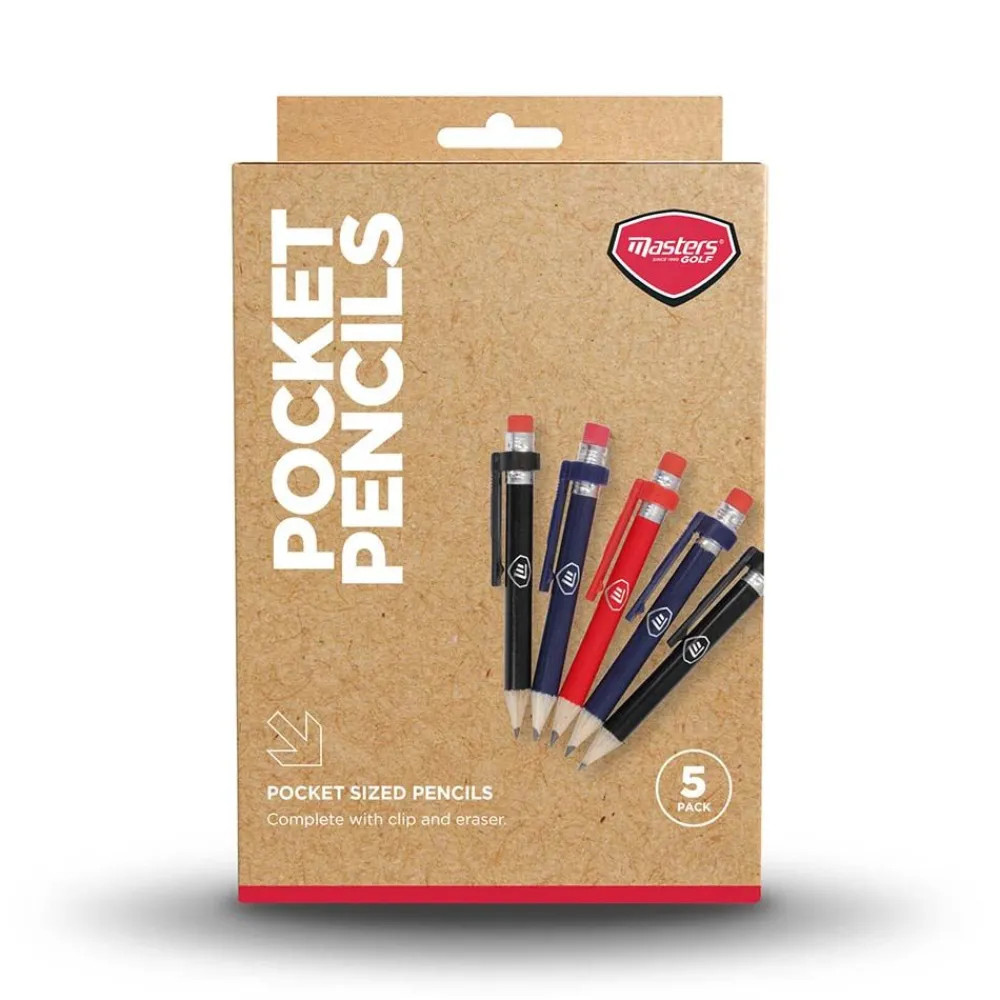 Allt Inom Golf | Masters Golf Wood Pencils with clip & Eraser X 5